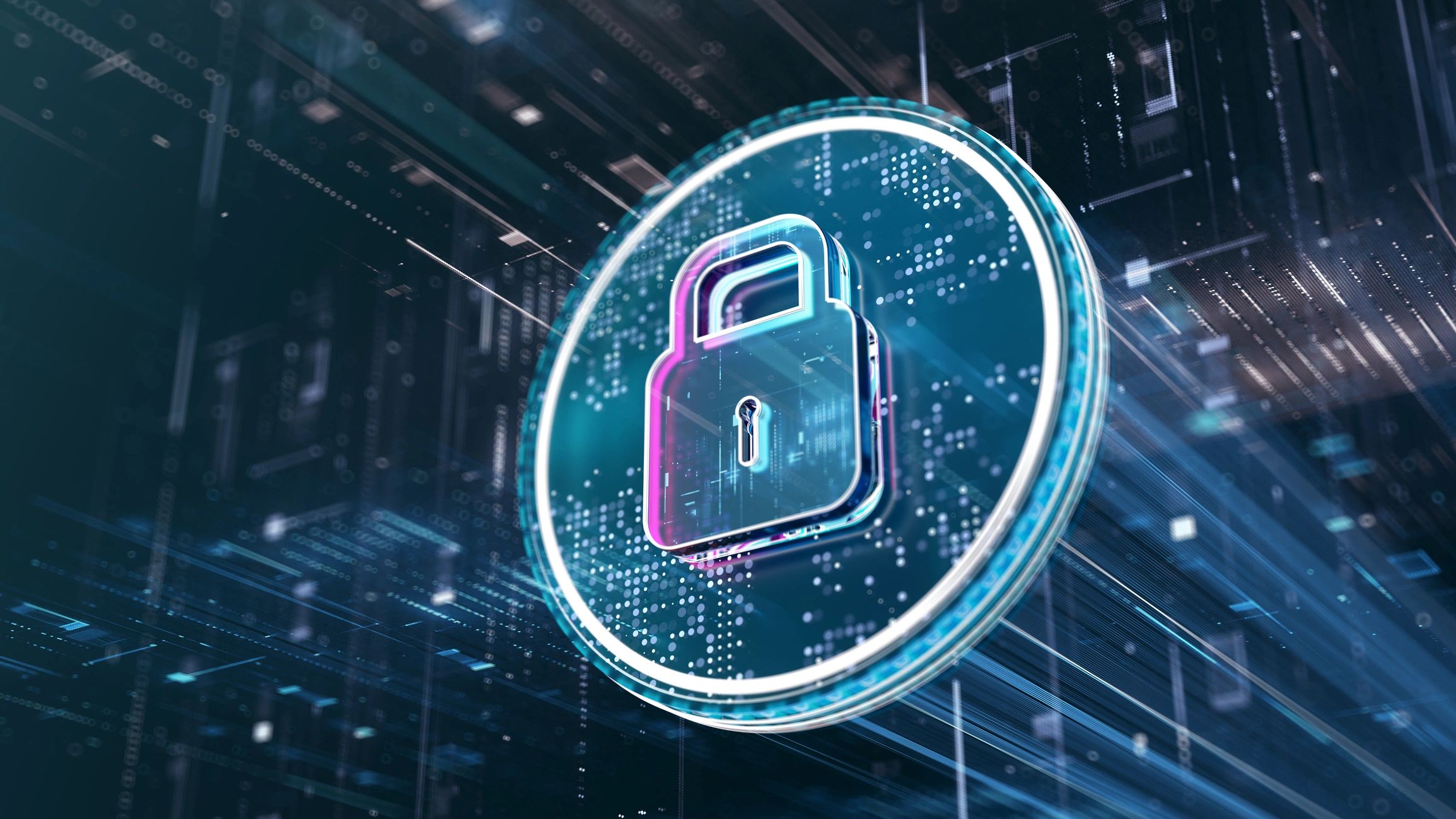 Digital security lock representing data protection